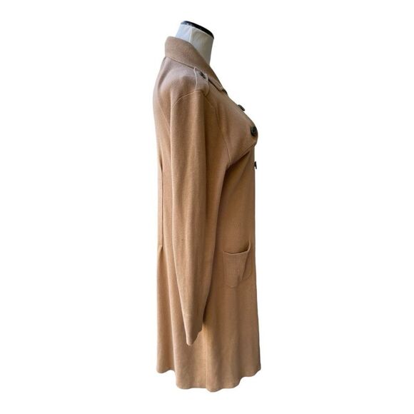 CAbi Camel Knit Duster Coat L Longline Sweater Jacket Cozy Fall Neutral Classic - Picture 3 of 7